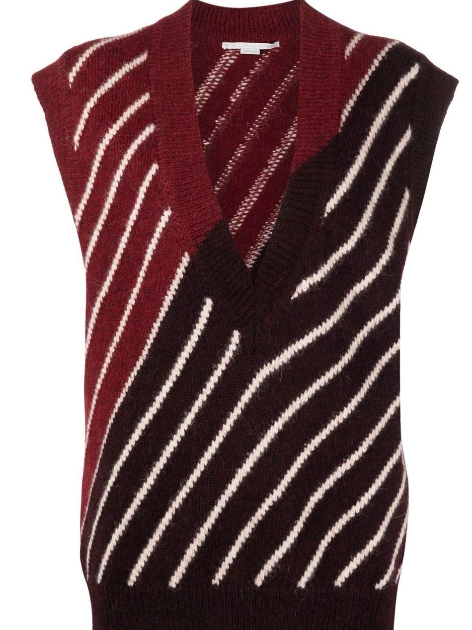 Cheap Women striped wool-blend alpaca Stella McCartney top 0715